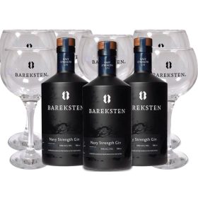 Bareksten Navy Strength Gin 3 db + 6 db Pohár (58% 0,7L)