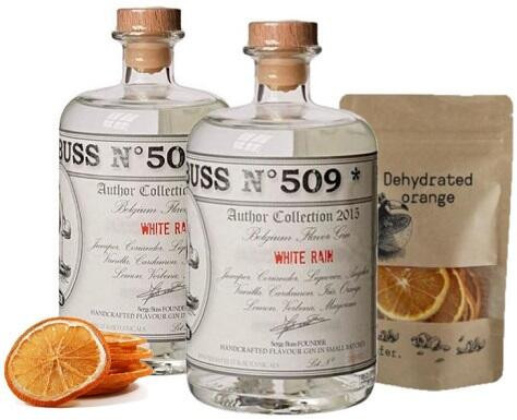 Buss No509 White Rain Gin CSOMAG: (2*0,7L 40% + 1 db Kofer.Dehydrated Orange 20g.)