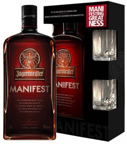 Jägermeister Manifest + 2 Pohár (38% 1L)