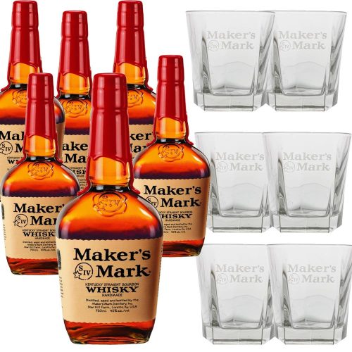 Makers Mark Whisky 6 db + 6 db Ajándék Pohár (45% 0,7L)