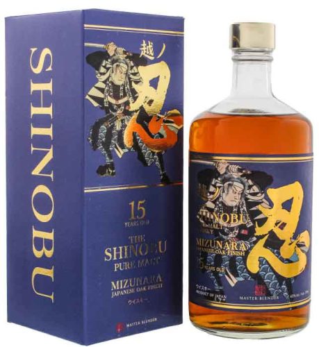 Shinobu 15 éves Pure Malt Whisky Mizunara Oak Finish (43% 0,7L)
