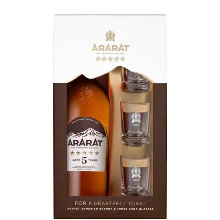 Ararat 5 Éves Brandy DD + pohár (40% 0,7L)