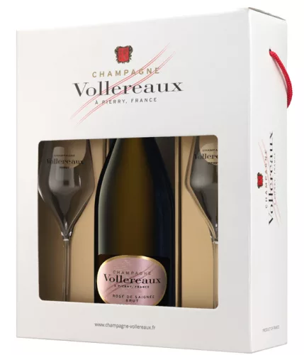 Vollereaux Brut Rosé Champagne + Pohár 0,75L