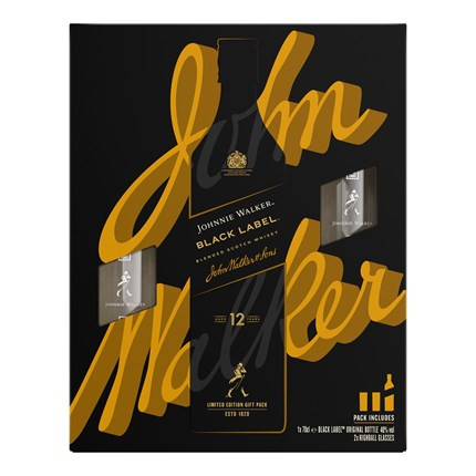 Johnnie Walker Black Label Whisky + 2 db Pohár (40% 0,7L)