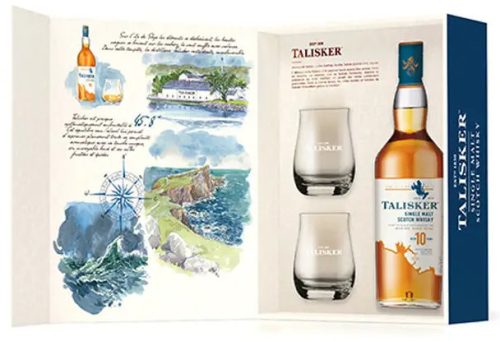 Talisker 10 éves Whisky + 2 Pohár (45,8% 0,7L)