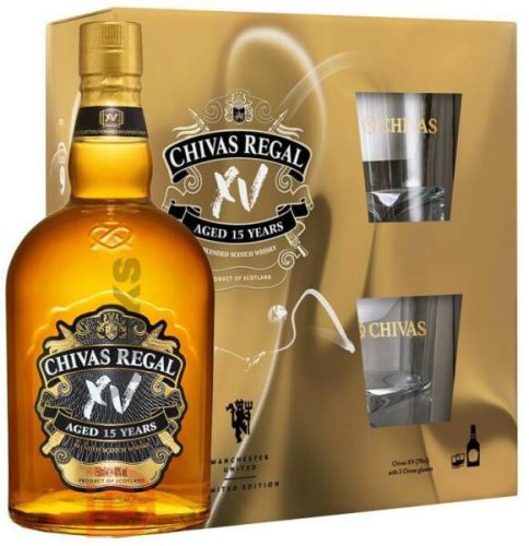Chivas Regal XV 15 éves Whisky + 2 Pohár (40% 0,7L)