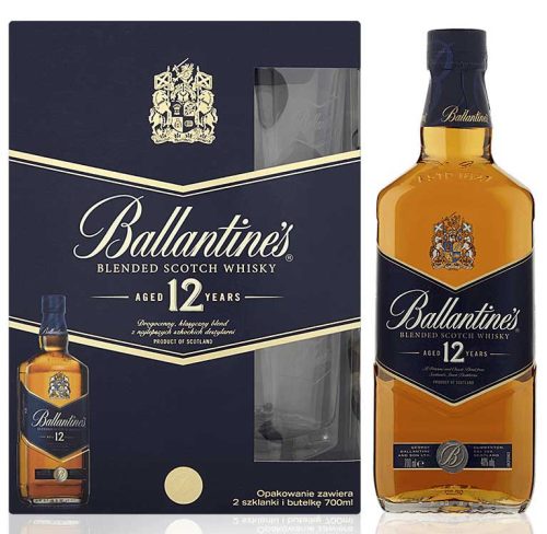 Ballantines 12 éves Whisky DD + 2 Pohár (40% 0,5L)