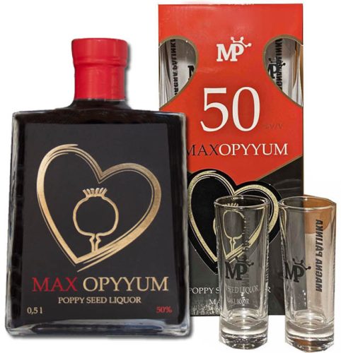 Magna Cum Laude MAX Opyyum Mák Likőr + 2 Shot Pohár (50% 0,5L)
