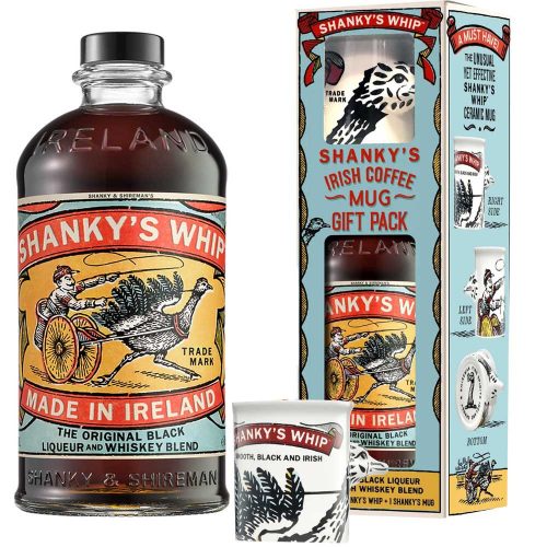 Shanky's Whip Black Irish Whiskey Likőr (DD+Bögre) (33% 0,7L)